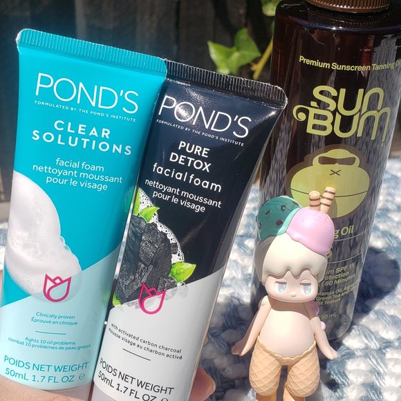 SUN BUM Skincare Sunbum Tanning Oil 2 Ponds Facial Foam Bundle